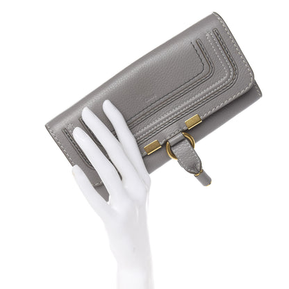 Chloe Calfskin Marcie Continental Flap Wallet Cashmere Grey 2 of 9
