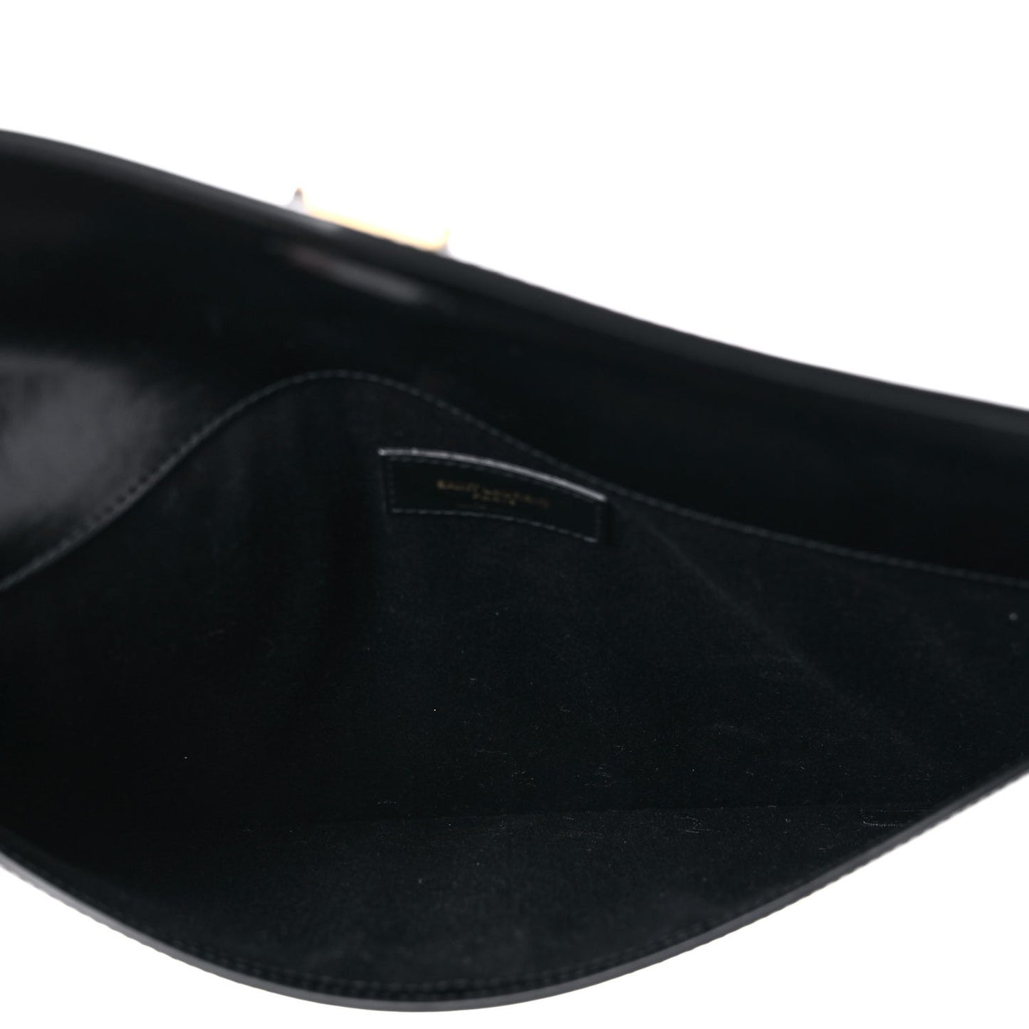 Smooth Shiny Calfskin Monogram Uptown Baby Pouch Black