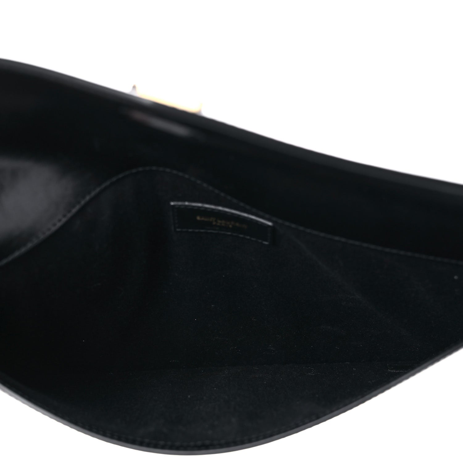 Saint Laurent Smooth Shiny Calfskin Monogram Uptown Baby Pouch Black 5 of 9