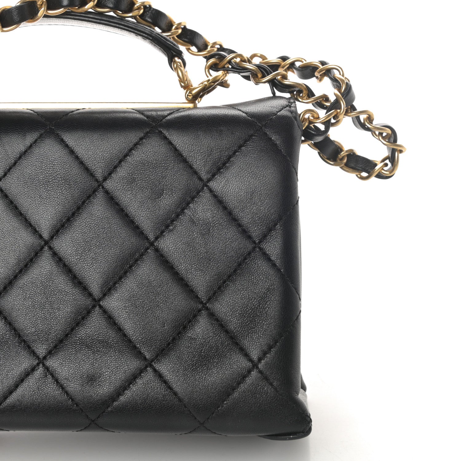 Chanel Lambskin Quilted Mini Trendy Spirit Top Handle Flap Black 13 of 15