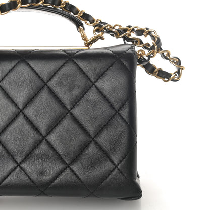 Chanel Lambskin Quilted Mini Trendy Spirit Top Handle Flap Black 13 of 15