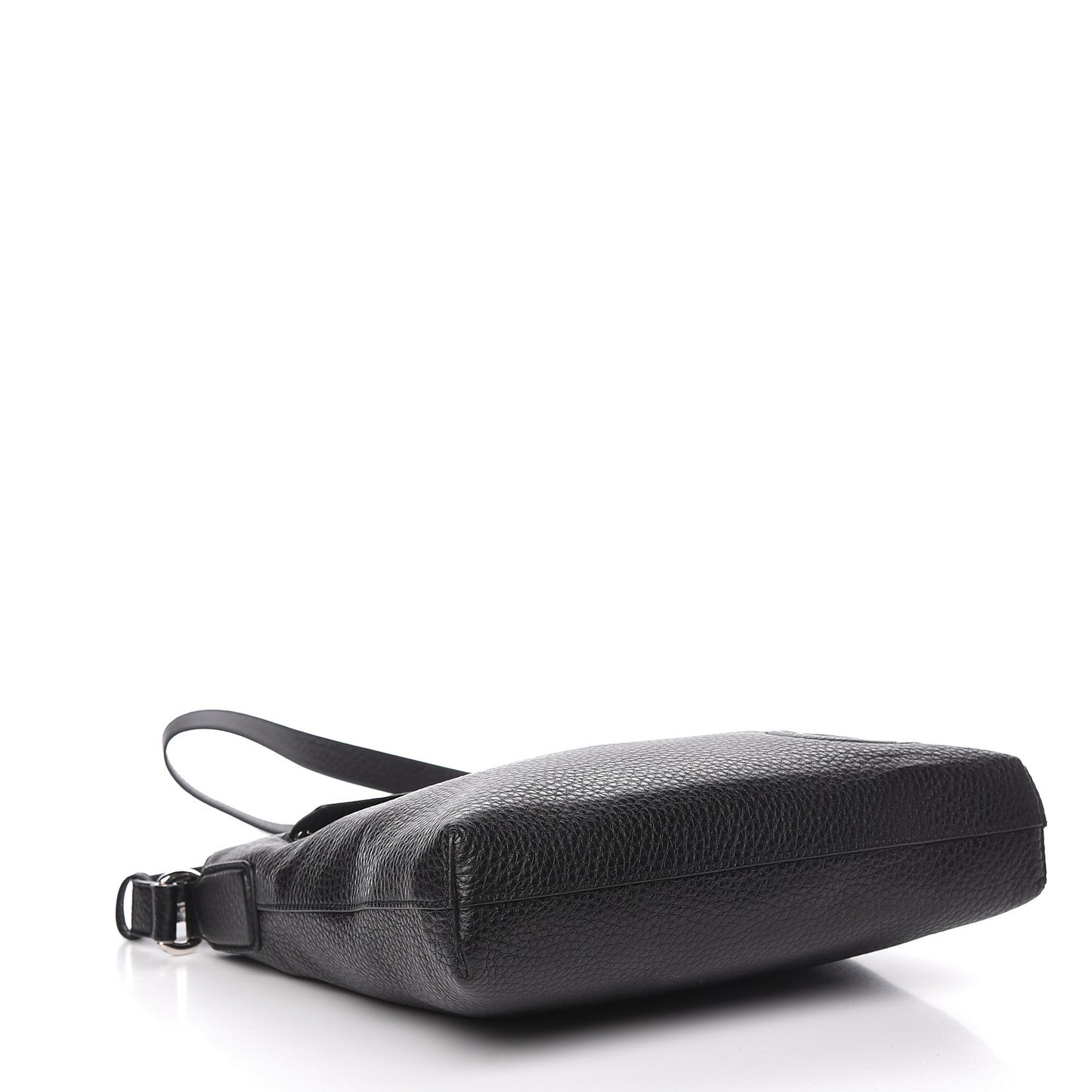 Pebbled Calfskin Medium Soho Messenger Bag Black