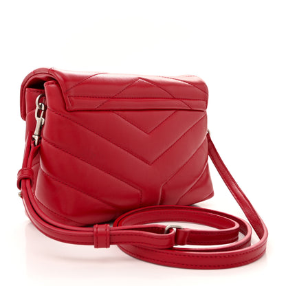 Saint Laurent Calfskin Y Quilted Monogram Toy Loulou Crossbody Bag Rouge 3 of 13