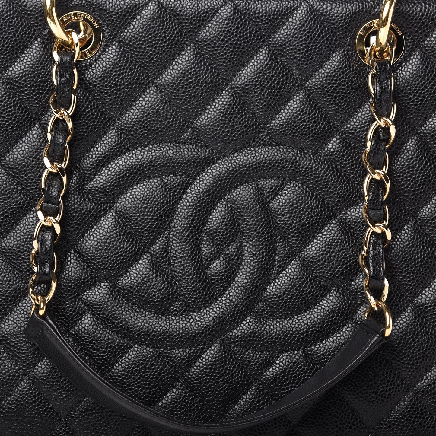 Caviar Quilted Grand Shopping Tote GST Black
