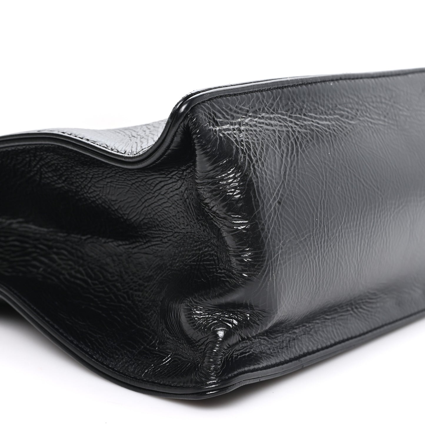 Glazed Aged Calfskin CC Tote Black