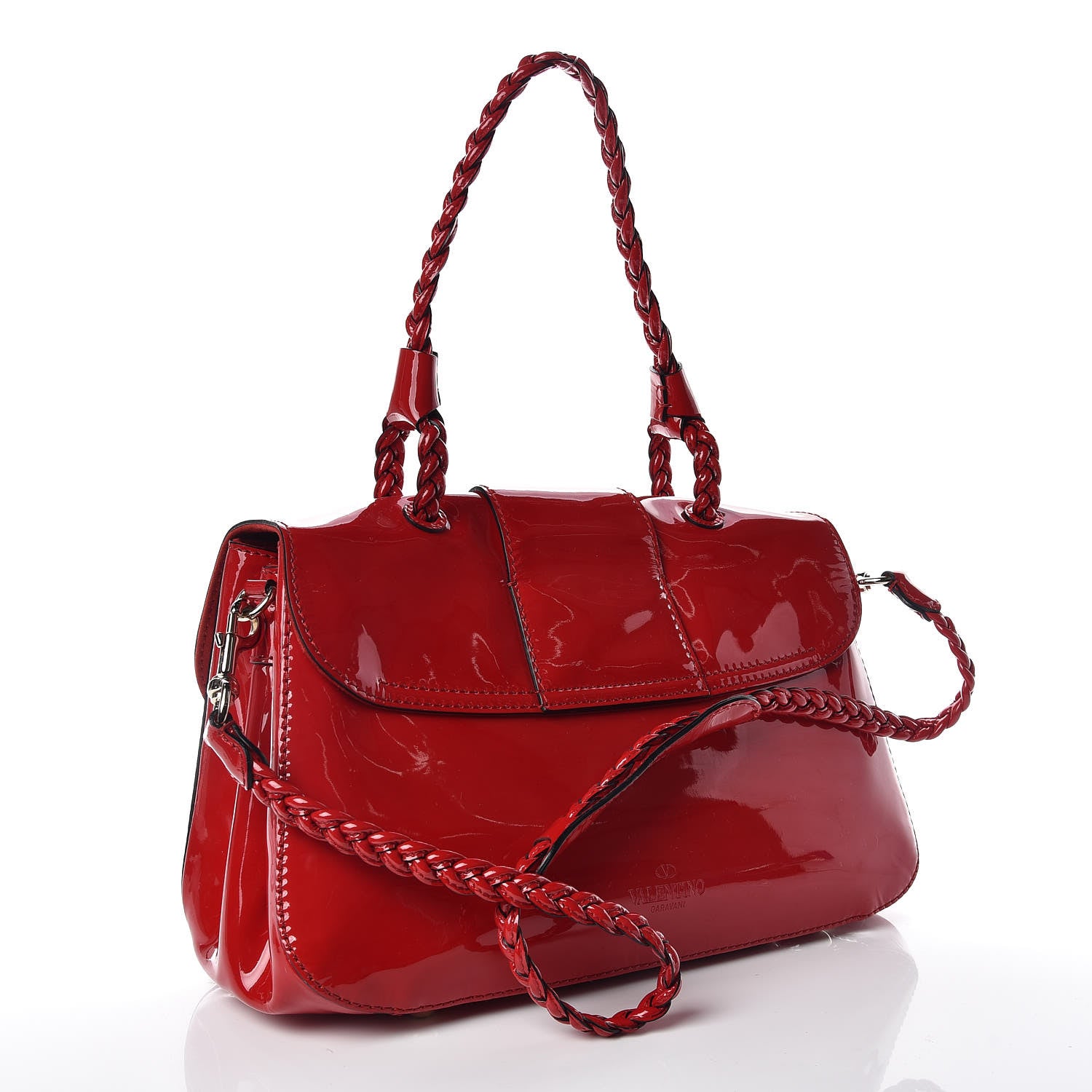 Valentino Garavani Patent Histoire Flap Red 4 of 11