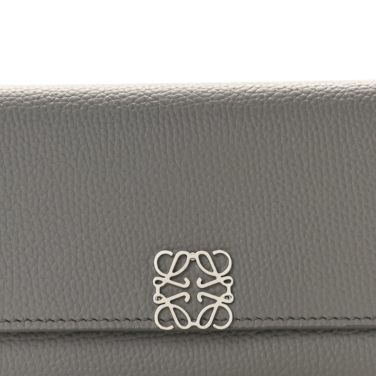 Loewe Pebble Grain Calfskin Anagram Small Vertical Wallet Grey 7 of 7