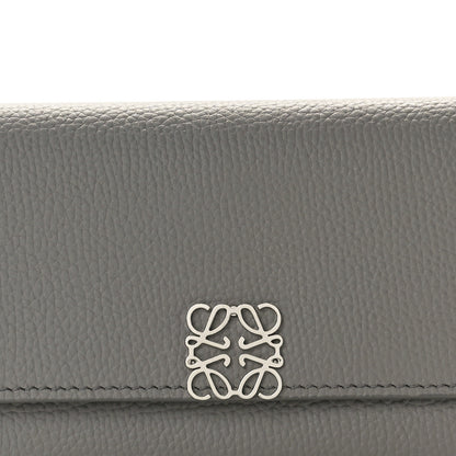Loewe Pebble Grain Calfskin Anagram Small Vertical Wallet Grey 7 of 7