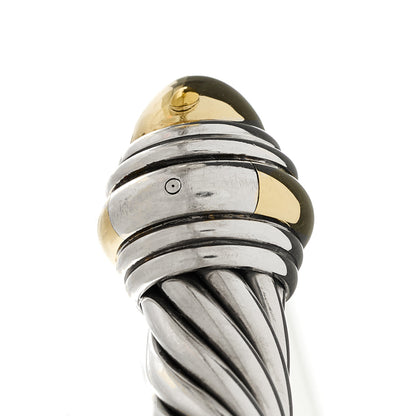 David Yurman Sterling Silver 14K Yellow Gold 10mm Cable Classics Hinged Bracelet 3 of 4