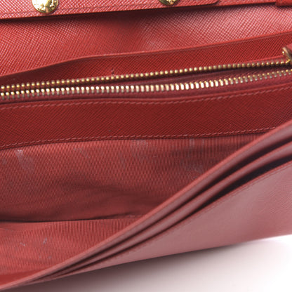 Prada Saffiano Metal Oro Chain Wallet Fuoco 12 of 13