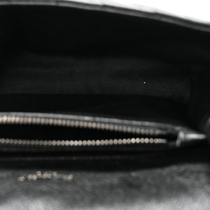 Saint Laurent Sheepskin Matelasse Chevron Monogram Monochrome Medium College Bag Black 5 of 10