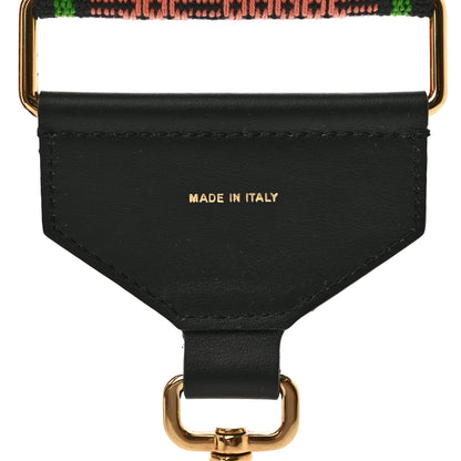 Fendi Cannete Ribbon Poly Vitello Century Logo Adjustable Strap You Coral Green 3 of 5