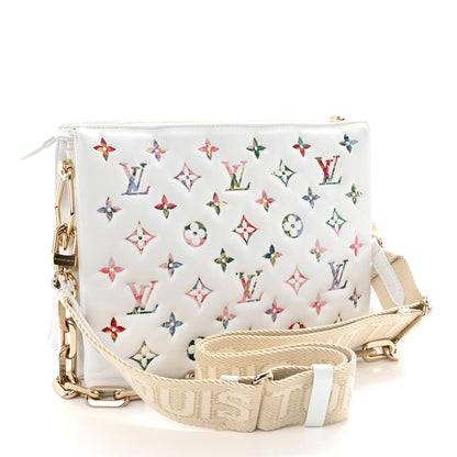 Louis Vuitton Lambskin Embossed Monogram LV Garden Coussin PM Cream 5 of 21