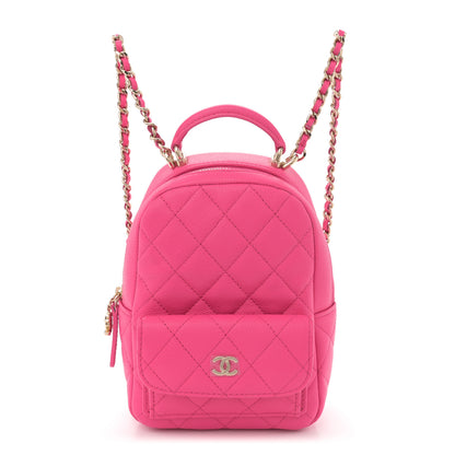 Chanel Caviar Quilted CC Mini Classic Backpack Pink 1 of 10