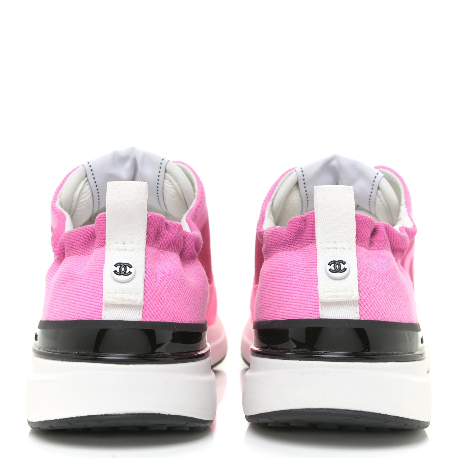 Chanel Denim Suede Calfskin Womens CC Sneakers 37 Pink 4 of 9
