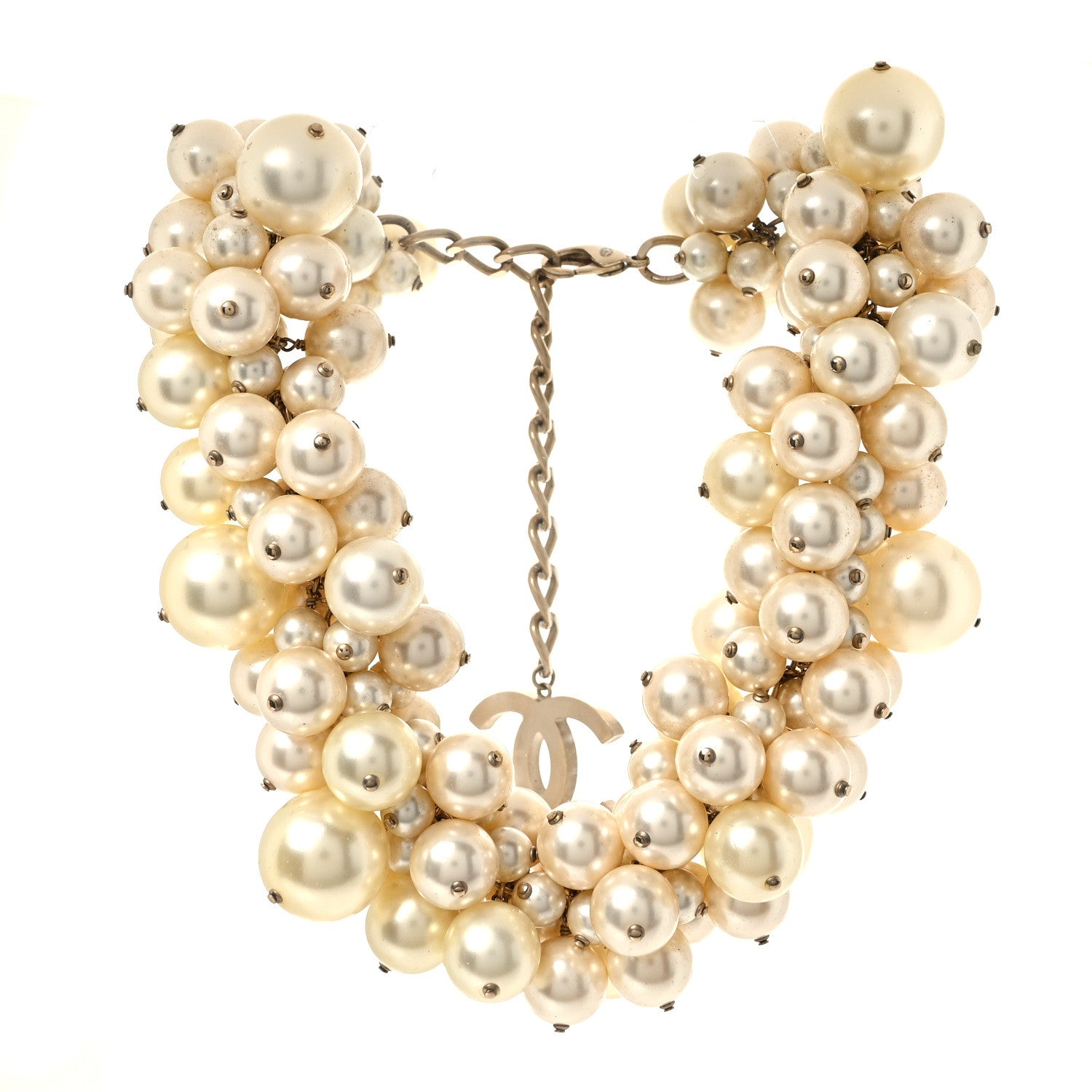 Chanel Pearl Choker Necklace Gold 3 of 6
