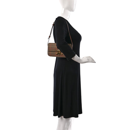 Celine Tweed Calfskin Triomphe Shoulder Bag Multicolor 2 of 8