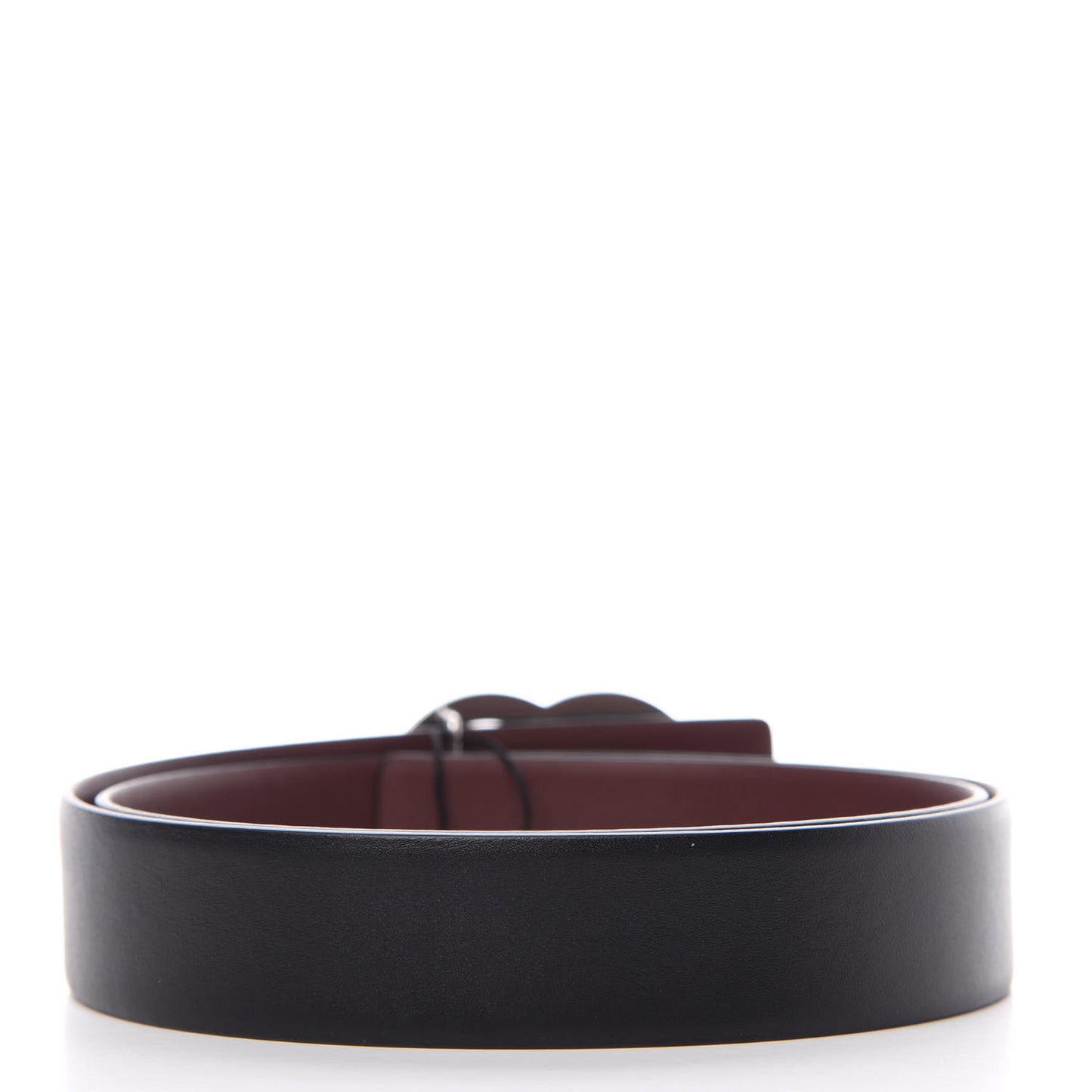 Calfskin CC Reversible Belt 80 32 Black Burgundy