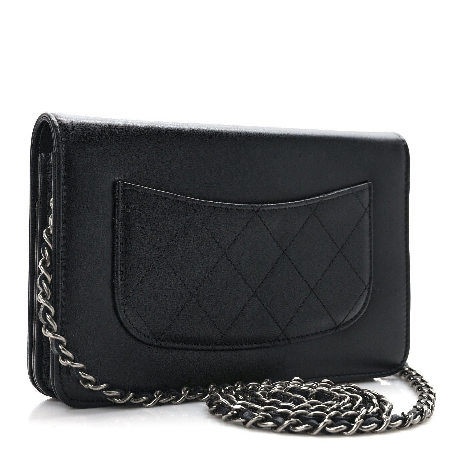 Chanel Calfskin Chain 20s Signe Wallet on Chain WOC Black 3 of 14