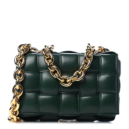 Bottega Veneta Lambskin Maxi Intreccio Padded Chain Cassette Crossbody Bag Raintree 1 of 5