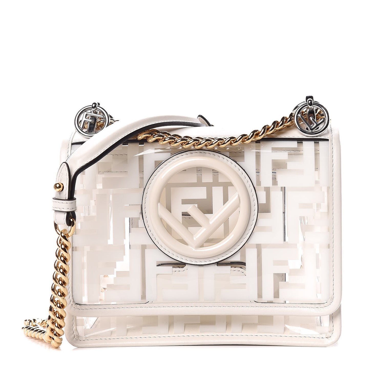 TPU FF Vitello Century F is Fendi Small Kan I Shoulder Bag White
