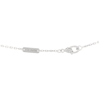 Van Cleef & Arpels 18K White Gold Mother Of Pearl Vintage Alhambra Pendant Necklace 4 of 5