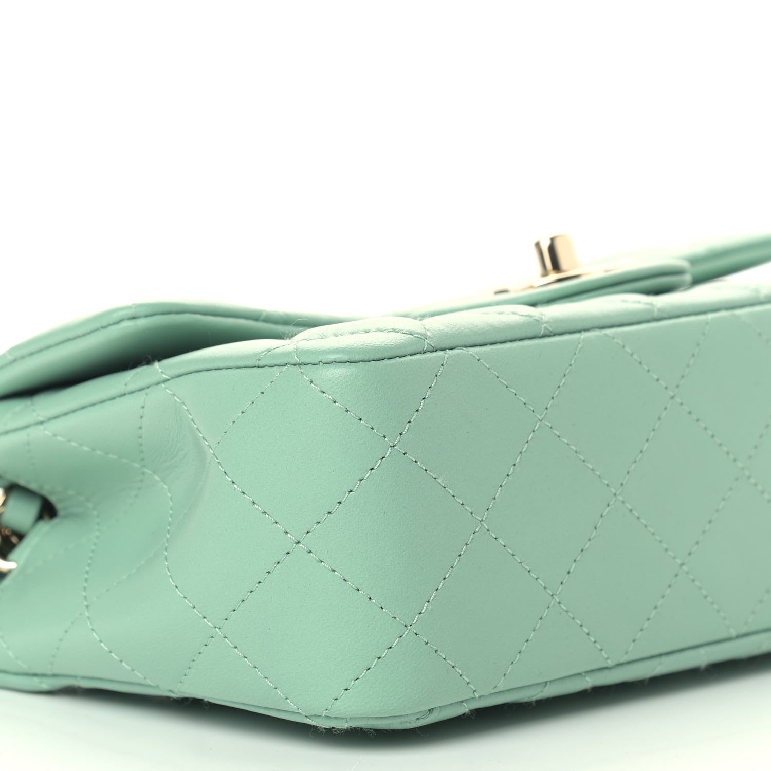 Chanel Lambskin Quilted Mini Rectangular Flap Green 8 of 12