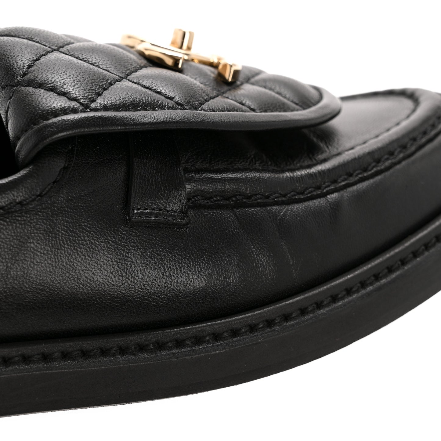 Lambskin Quilted CC Turnlock Loafers 38.5 Black