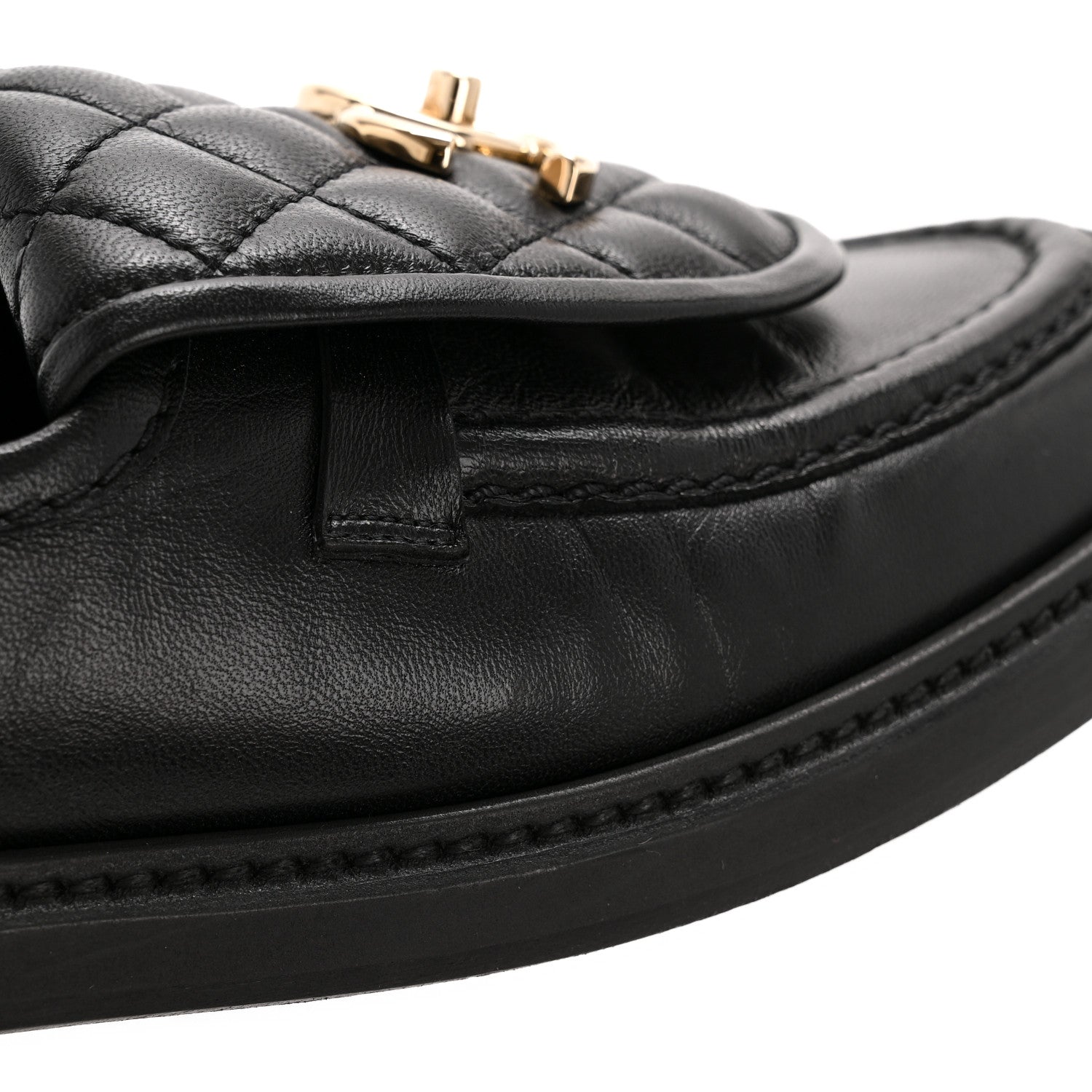 Chanel Lambskin Quilted CC Turnlock Loafers 38.5 Black 12 of 13