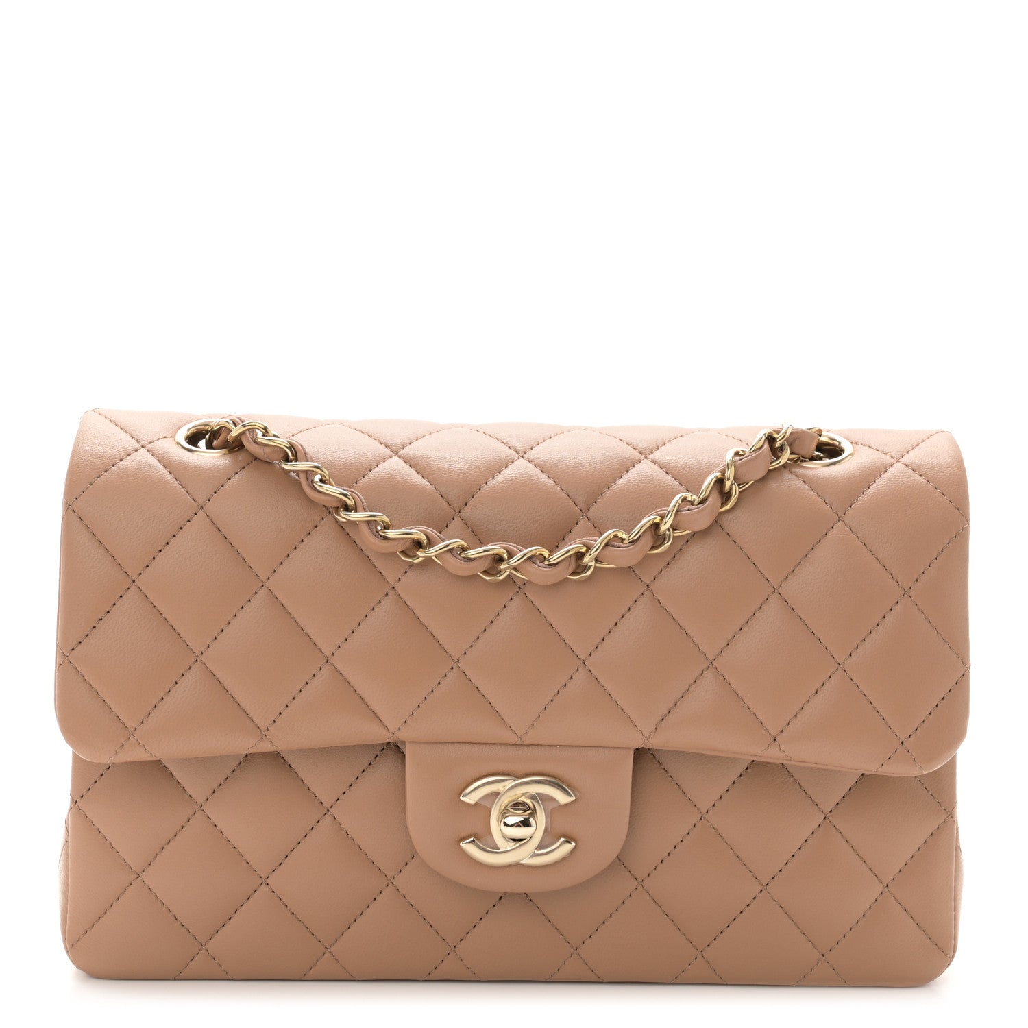 Chanel Lambskin Quilted Small Double Flap Beige 1 of 11