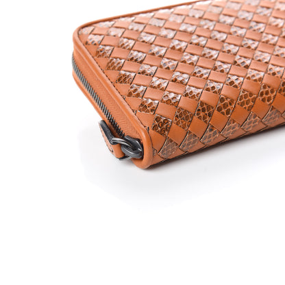Bottega Veneta Ayers Livrea Intrecciato Zip Around Wallet Brown 9 of 10
