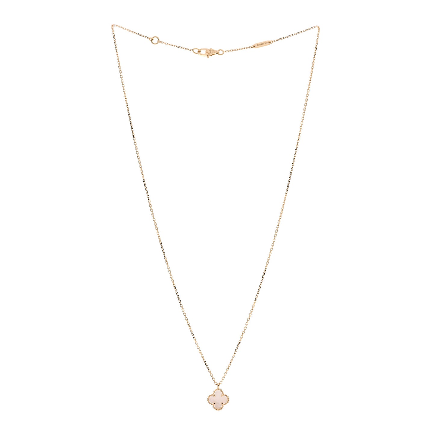 18K Yellow Gold Mother of Pearl Sweet Alhambra Pendant Necklace