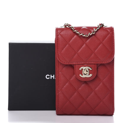Chanel Caviar Quilted Classic Phone Holder Red 12 of 12
