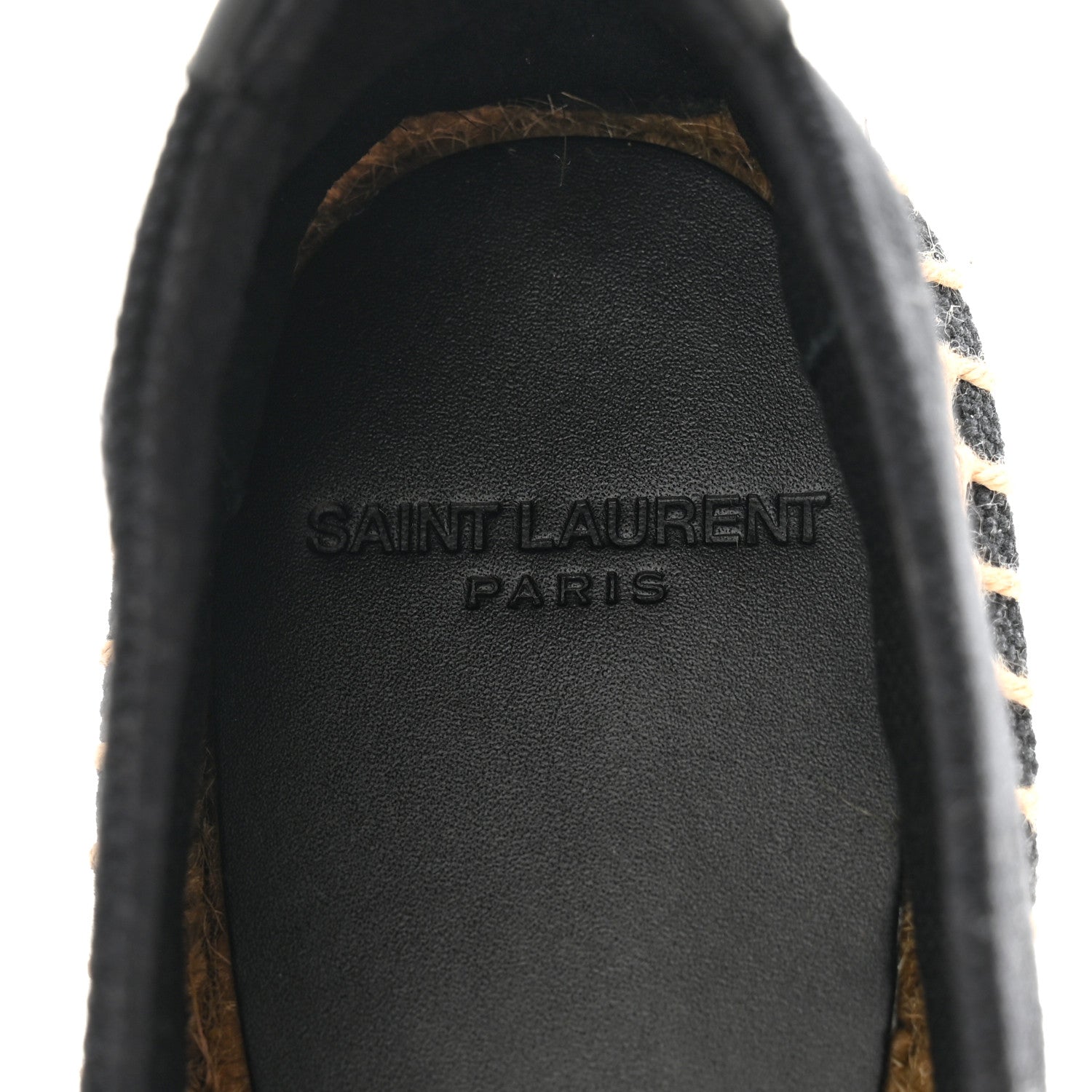 Saint Laurent Canvas Nappa Elba Light Logo Embroidered Espadrilles 37 Black 6 of 13