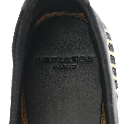 Saint Laurent Canvas Nappa Elba Light Logo Embroidered Espadrilles 37 Black 6 of 13