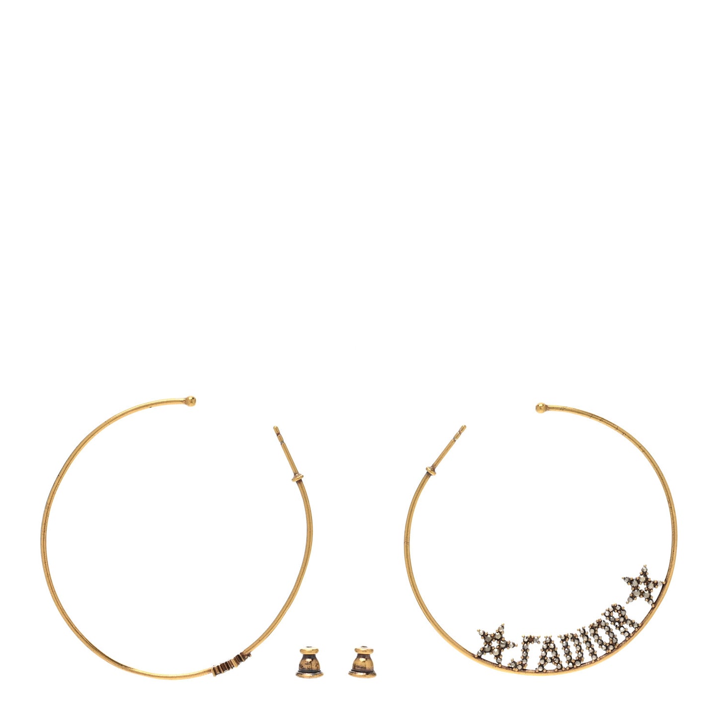 Metal Crystal J'Adior Hoop Earrings Aged Gold
