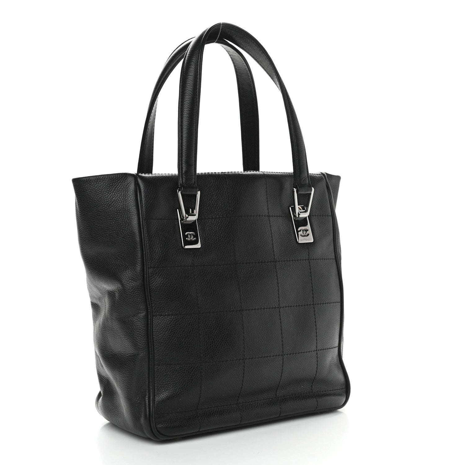 Chanel Caviar Square Stitched Tote Black 3 of 11