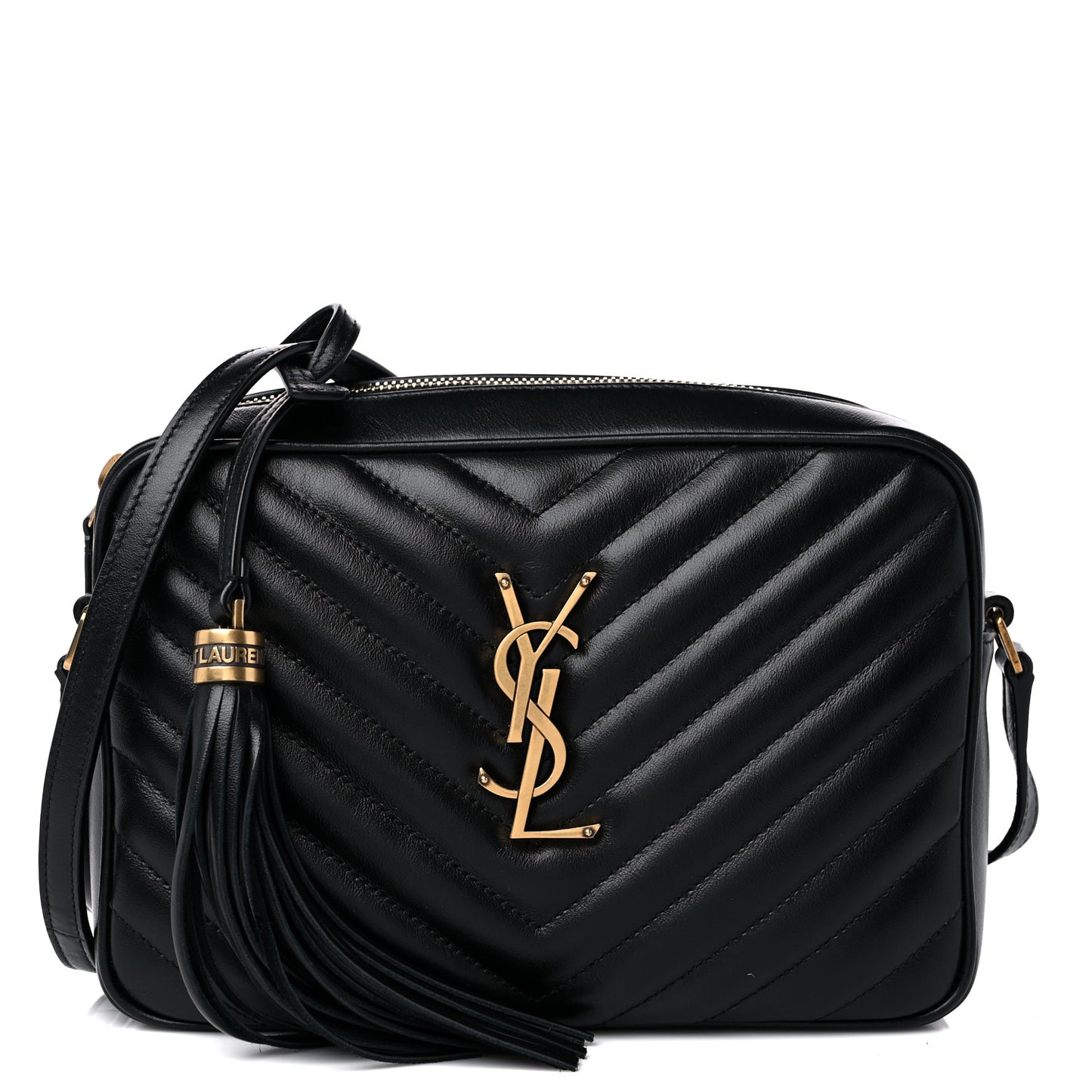 Calfskin Matelasse Monogram Lou Camera Bag Black