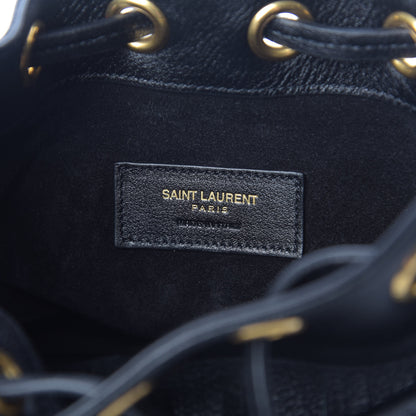 Saint Laurent Calfskin Small Emmanuelle Fringe Bucket Bag Black 7 of 11