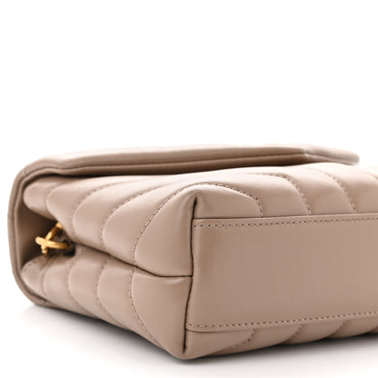 Saint Laurent Calfskin Y Quilted Monogram Toy Loulou Crossbody Bag Dusty Grey 9 of 10