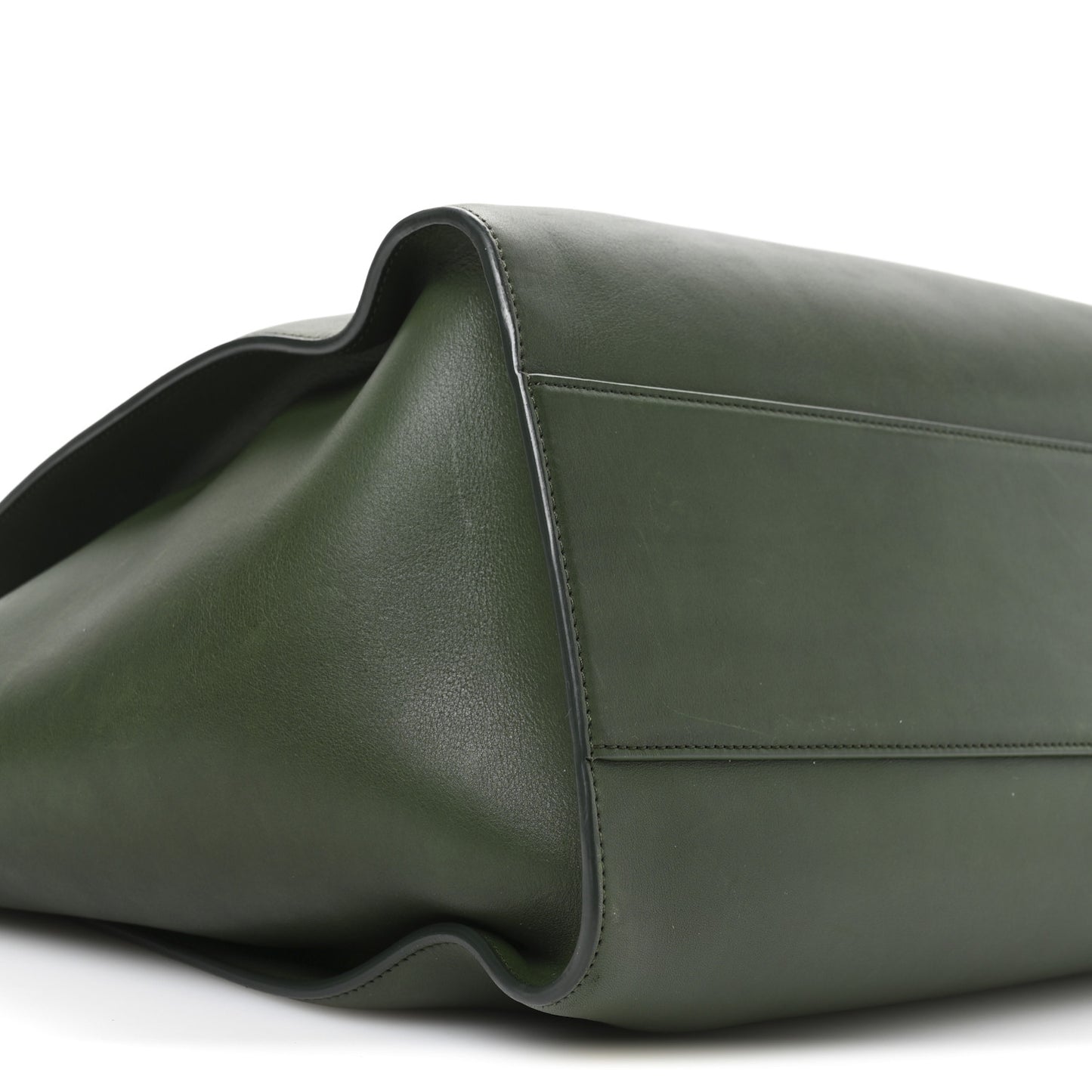 Polished Saddle Calfskin Marlo Tote Bag Moss