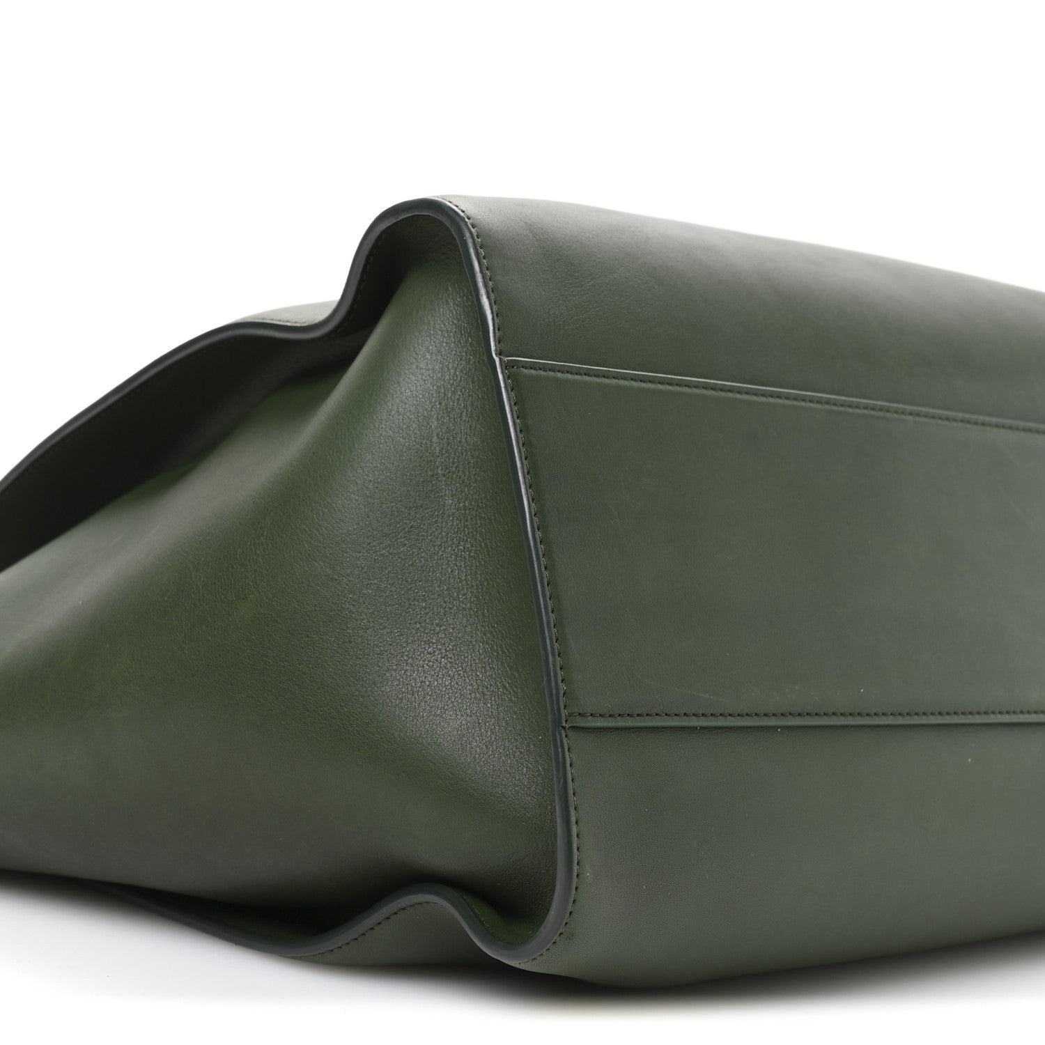 The Row Polished Saddle Calfskin Marlo Tote Bag Moss 8 of 9