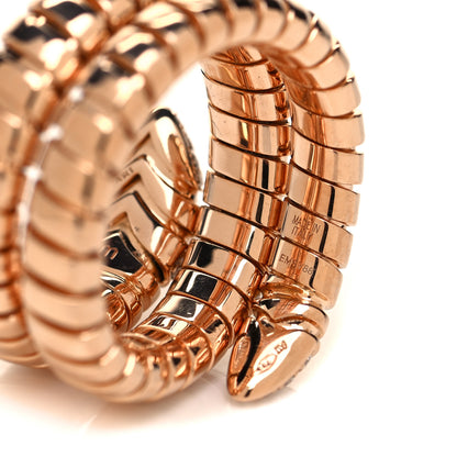 Bulgari 18K Rose Gold Diamond Serpenti Tubogas Band Ring 53 6.5 4 of 5