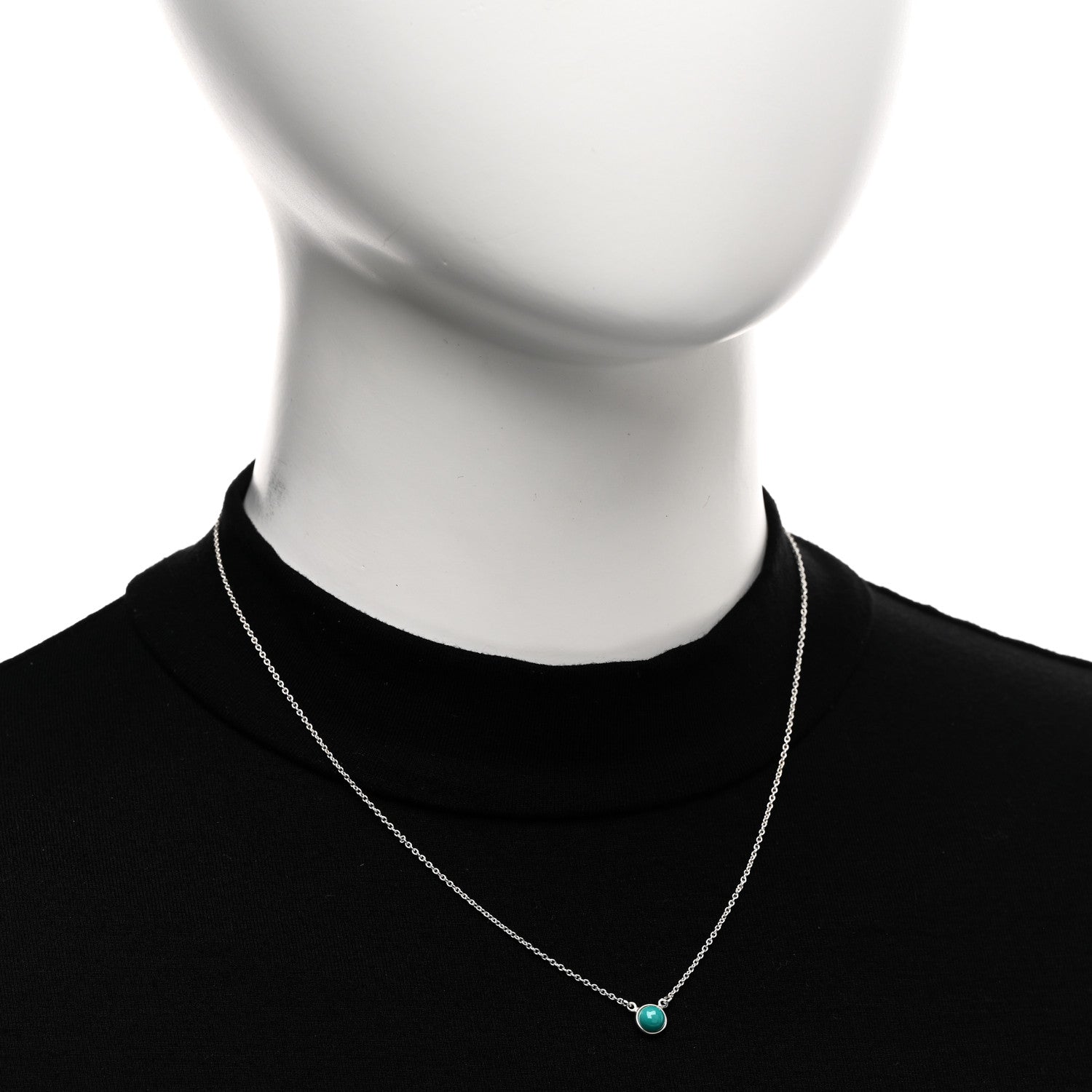 Tiffany Sterling Silver Turquoise Elsa Peretti Color by the Yard Pendant Necklace 2 of 4