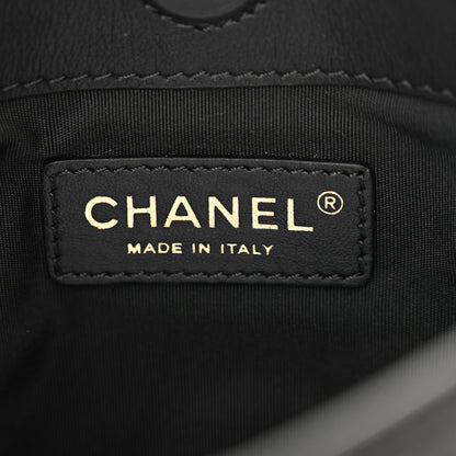 Chanel Calfskin Quilted Fringe Small Shopping Bag Black 7 of 10