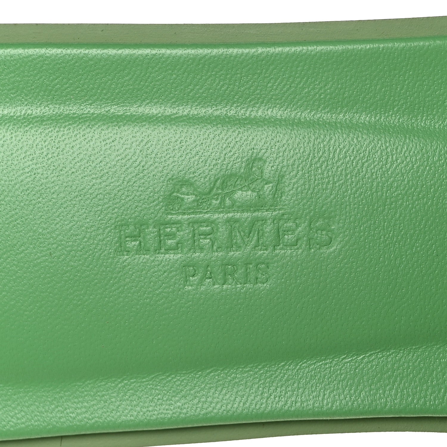 Hermes Epsom Oran Sandals 37.5 Vert Pomme 7 of 8