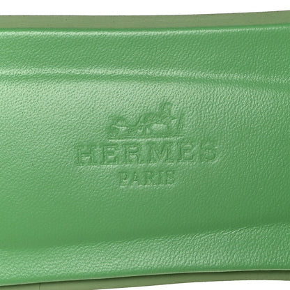 Hermes Epsom Oran Sandals 37.5 Vert Pomme 7 of 8