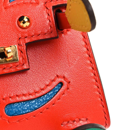 Hermes Tadelakt Chevre Mysore Kelly Quelle Idole Bag Charm Capucine Jaune De Naples Vert Vertigo Zanzibar 7 of 7