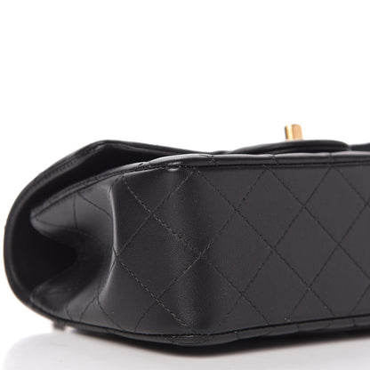 Chanel Lambskin Quilted Mini Top Handle Rectangular Flap Black 6 of 11