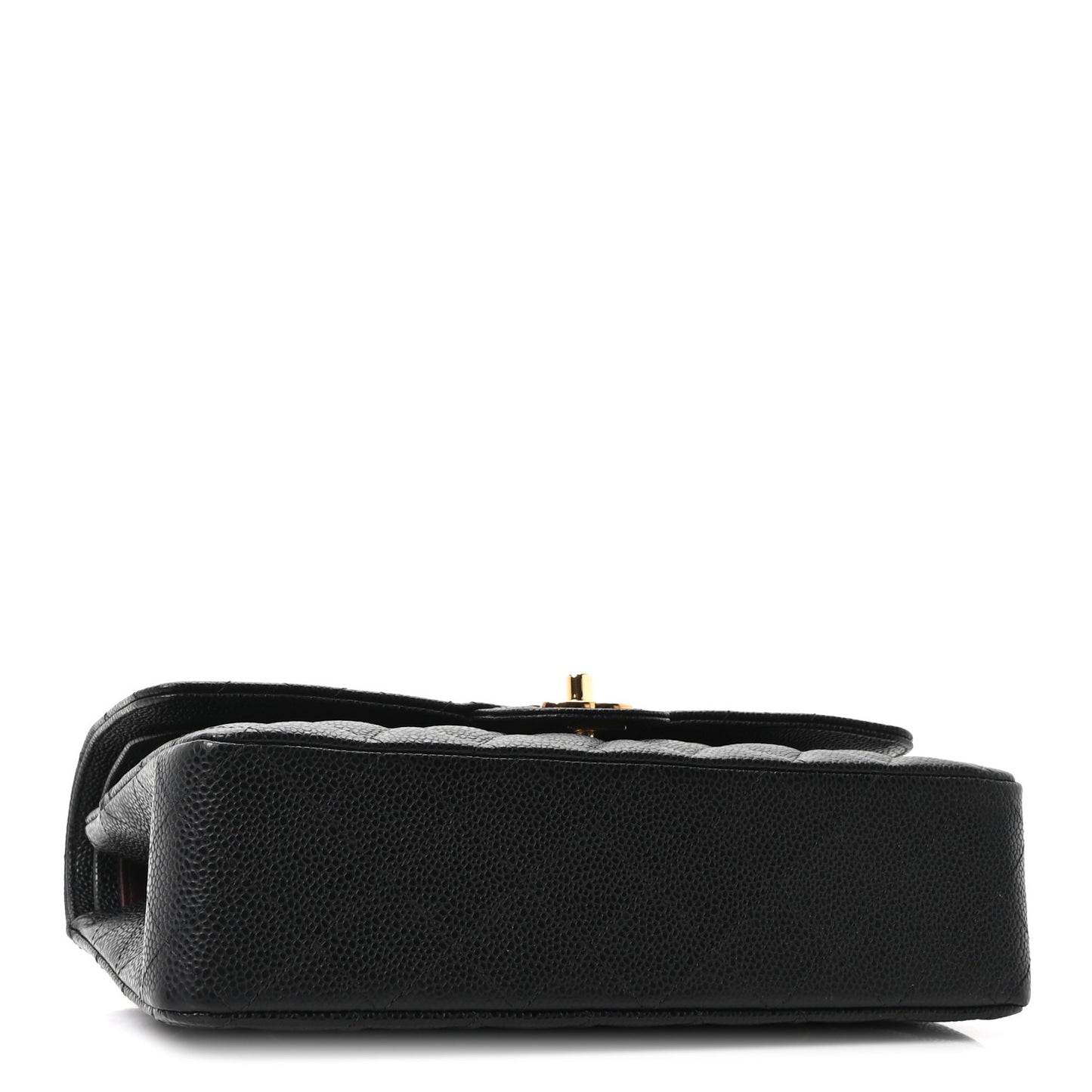 Caviar Quilted Medium Double Flap Black